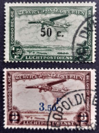 Congo Belge Belgium Congo 1936 Avion Airplane Surchargé Overprinted Yvert PA16 PA17 O Used - Usati