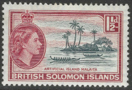 British Solomon Islands. 1956-63 QEII. 1½d MH. SG 84 - Isole Salomone (...-1978)