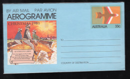 Australia Aerogramme Christmas 1981 Mint - Aerogramas