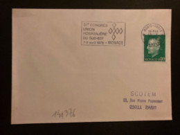 LETTRE TP RAINIER III 0,80 OBL.MEC.13-3 1978 MONTE-CARLO 51e CONGRES UNION HOSPITALIERE DU SUD-EST 7-9 Avril 1978 - Marcophilie