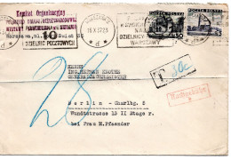 70592 - Polen - 1937 - 50Gr Bauten MiF A Bf WARSZAWA - ... -> Deutschland, M 28Pfg Nachgebuehr - Covers & Documents