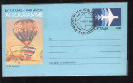 Australia Aerogramme Hot Air Ballooning FDC 1983 40c - Aerogramas