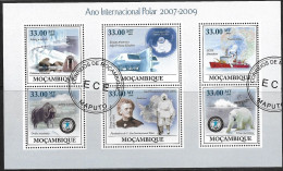 MOZAMBIQUE Morse, Bison, Ours Polaire, Année Polaire Internationale Yvert N°2734/39 (émis En 2010). Bloc Oblitéré (used) - International Polar Year