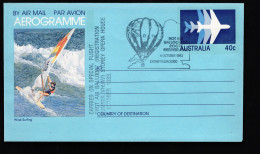 Australia Aerogramme WindSurfer - Carried Special Flight Hot Air Balloon 1983 40c Special Cancellation - Aerogramme