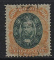 Brazil (44) 1878 Emperor Dom Pedro 300r. Green & Orange. Used. Hinged. - Oblitérés