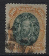 Brazil (45) 1878 Emperor Dom Pedro 300r. Green & Orange. Used. Hinged. - Usati