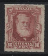 Brazil (48) 1878 Emperor Dom Pedro 80r. Red. Unused. Hinged. - Oblitérés