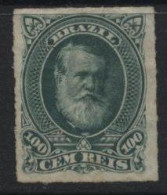 Brazil (49) 1878 Emperor Dom Pedro 100r. Green. Unused. Hinged. - Usati