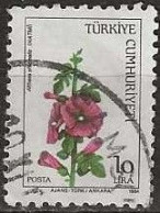 TURKEY 1984 Wild Flowers - 10l - Marsh Mallow FU - Oblitérés