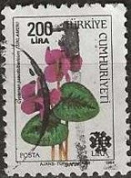 TURKEY 1990 Cyclamen Surcharged - 200l. On 70l. - Multicoloured FU - Usados