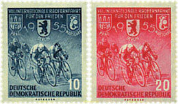 703725 MNH ALEMANIA DEMOCRATICA 1955 8 CARRERA CICLISTA INTERNACIONAL DE LA PAZ. VARSOVIA-BERLIN-PRAGA - Ungebraucht