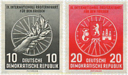 703884 HINGED ALEMANIA DEMOCRATICA 1956 9 CARRERA CICLISTA INTERNACIONAL DE LA PAZ. VARSOVIA-BERLIN-PRAGA - Ungebraucht
