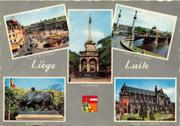 BELGIQUE - Liège - Le Perron - Place Saint Lambert - Le Taureau - Pont De Fragnée - Colorisé - Carte Postale Ancienne - Liège