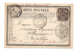 !!! CARTE PRECURSEUR PRIVEE C. BAILLY (NANCY) AFFRANCHIE 10C SAGE - Vorläufer