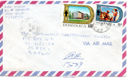 70610 - Dominica - 1975 - 60c Regierungsgebaeude MiF A LpBf ROSEAU -> Jersey (Grossbritannien) - Dominica (...-1978)