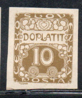 CZECH CECA CZECHOSLOVAKIA CESKA CECOSLOVACCHIA 1918 1920 POSTAGE DUE DOPLATIT 10h MH - Postage Due