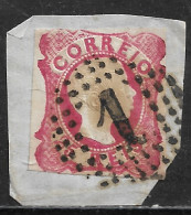 Portugal – 1856 King Pedro Curly Hair 25 Réis Used Stamp On Paper - Gebraucht