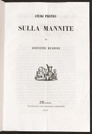 Farmaceutica - Studi Pratici Sulla Mannite Di Giovanni Ruspini - 1845 - Altri & Non Classificati