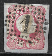 Portugal – 1856 King Pedro Curly Hair 25 Réis Used Stamp On Paper - Used Stamps