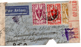 70611 - Kamerun - 1942 - 5F France Libre MiF A LpBf (u Reduz) ... -> DURBAN (Suedafrika), Frz. & Suedafrik Zensuren - Covers & Documents