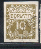 CZECH CECA CZECHOSLOVAKIA CESKA CECOSLOVACCHIA 1918 1920 POSTAGE DUE DOPLATIT 10h USED USATO OBLITERE' - Portomarken