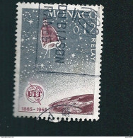 N° 666 Centenaire De L'U.I.T. - Relay Timbre Monaco Oblitéré 0.15  UIT 1965 - Used Stamps