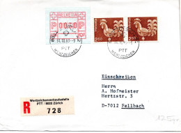70616 - Schweiz - 1983 - 2@2,50Fr MiF A R-Bf ZUERICH -> Westdeutschland - Briefe U. Dokumente