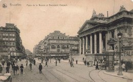 BELGIQUE - Bruxelles - Place De La Bourse Et Boulevard Anspach - Animé - Carte Postale Ancienne - Plazas