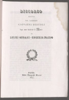 Discorso Sacerdote Bertoli Per Nozze Luigi Ostani E Cecilia Faido - Pavia 1847 - Altri & Non Classificati