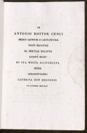 C. Bon Brenzoni - Epistola In Prosa Per Medico Dottor Antonio Cenci - 1846  - Altri & Non Classificati