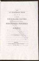 Per Nozze Di Tommaso Sandi E Contessa Margherita Fenaroli - Versi Sciolti - 1822 - Altri & Non Classificati