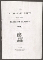 Carati - Per L'infausta Morte Della Signora Carolina Panizza - Ode - 1829 Pavia - Altri & Non Classificati