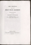 F. Zantedeschi - Dei Principi Generatori Delle Umane Cognizioni - 1838 - Altri & Non Classificati