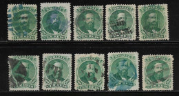 Brazil 1866 Emperor Pedro II 100 Réis 10 Stamp With Mute Fancy Cancel Postmark - Lot 1 - Gebruikt