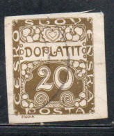 CZECH CECA CZECHOSLOVAKIA CESKA CECOSLOVACCHIA 1918 1920 POSTAGE DUE DOPLATIT 20h USED USATO OBLITERE' - Impuestos