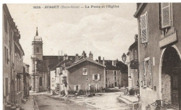 Jussey : La Poste Et L'église (Editeur C. Lardier, Besançon, CLB N°2424 - Louys Et Bauer, Dijon, LB) - Jussey