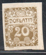 CZECH CECA CZECHOSLOVAKIA CESKA CECOSLOVACCHIA 1918 1920 POSTAGE DUE DOPLATIT 20h MH - Postage Due