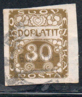 CZECH CECA CZECHOSLOVAKIA CESKA CECOSLOVACCHIA 1918 1920 POSTAGE DUE DOPLATIT 30h USED USATO OBLITERE' - Strafport