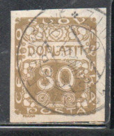 CZECH CECA CZECHOSLOVAKIA CESKA CECOSLOVACCHIA 1918 1920 POSTAGE DUE DOPLATIT 30h USED USATO OBLITERE' - Impuestos