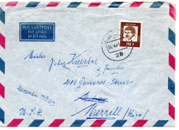 70647 - Bund - 1963 - 80Pfg Kleist EF A LpBf BREMEN -> Merrill, WI (USA) - Covers & Documents