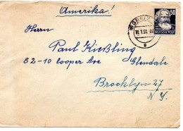 70648 - DDR - 1951 - 50Pfg Marx EF A Bf GREIZ -> Brooklyn, NY (USA) - Cartas & Documentos