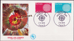 Europa CEPT 1970 France - Frankreich FDC4 Y&T N°1637 à 1638 - Michel N°1710 à 1711 - 1970