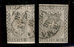 Antichi Stati Italiani - Parma - 1852 - 10 Cent (2) - Due Usati - Margini Corti In Verticale - Andere & Zonder Classificatie