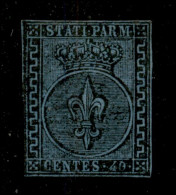 Antichi Stati Italiani - Parma - 1852 - 40 Cent (5) Nuovo Con Gomma Originale - Ritagliato Strettamente Lungo Il Disegno - Other & Unclassified