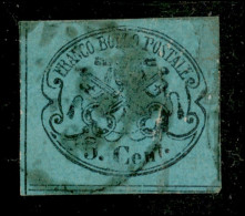 Antichi Stati Italiani - Stato Pontificio - 1867 - 5 Cent (16) Usato - Forti Screpolature In Verticale A Destra - Raybau - Other & Unclassified