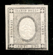 Antichi Stati Italiani - Sardegna - 1861 - 1 Cent Grigio Chiaro (19d) Nuovo Con Gomma - Forte Riga Di Colore (nero) Sull - Altri & Non Classificati