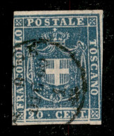 Antichi Stati Italiani - Toscana - 1860 - 20 Cent Stemma (20) Usato - Corto In Verticale - Sonstige & Ohne Zuordnung