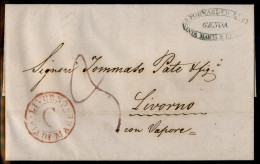 Antichi Stati Italiani - Toscana - Forwarded - Lettera Da Genova A Livorno (con Vapore) Del 3.3.1860 - Livorno C Via Di  - Altri & Non Classificati