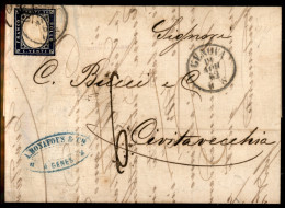 Regno - Vittorio Emanuele II - 20 Cent (2a) Su Lettera Da Genova A Civitavecchia Del 19.4.62 - Tassata - Sonstige & Ohne Zuordnung