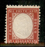 Regno - Vittorio Emanuele II - 1862 - 40 Cent (3) Con Doppia Effigie - Gomma Originale (220+) - Otros & Sin Clasificación